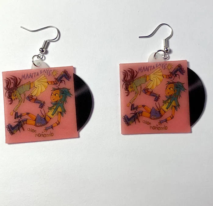 Sam Makes Things Earrings Chloe Moriondo Collection of Vinyl Albums Handmade Earrings