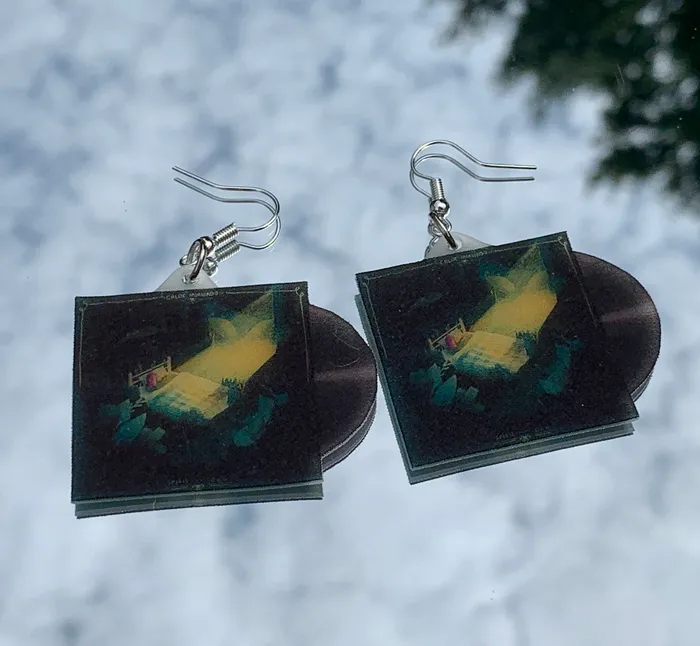 Sam Makes Things Earrings Chloe Moriondo Collection of Vinyl Albums Handmade Earrings