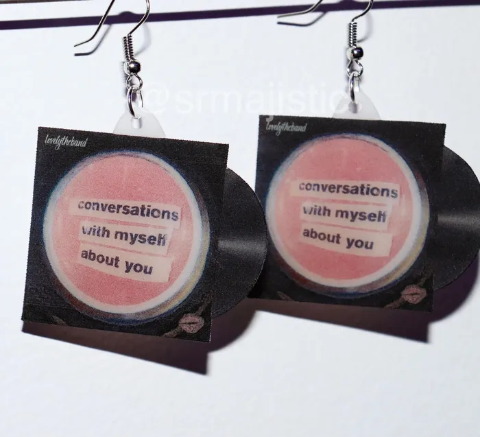 Sam Makes Things Earrings Lovelytheband Conversations with Myself About You Vinyl Album Handmade Earrings Sam Makes Things Earrings Lovelytheband Conversations with Myself About You Vinyl Album Handmade Earrings