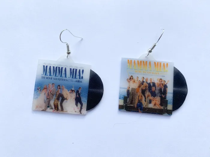 Sam Makes Things Earrings Mamma Mia Musical Soundtrack Vinyl Album Handmade Earrings