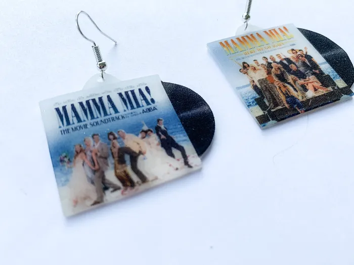 Sam Makes Things Earrings Mamma Mia Musical Soundtrack Vinyl Album Handmade Earrings