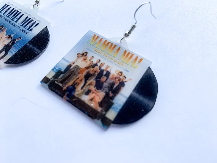 Sam Makes Things Earrings Mamma Mia Musical Soundtrack Vinyl Album Handmade Earrings