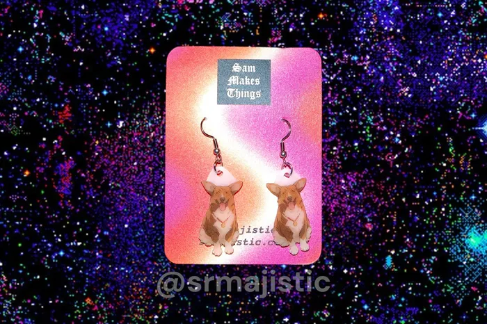 Sam Makes Things Earrings READY TO SHIP Anime Themed Handmade Earrings