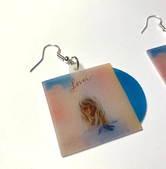 Sam Makes Things Taylor Swift Lover Vinyl Album Handmade Earrings Earrings