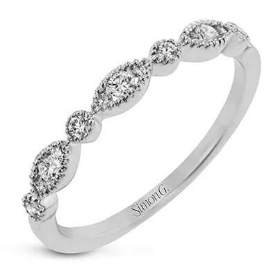 Simon G Rings Simon G 18K White Gold Diamond Band Alternating Marquise Round Design Simon G Rings Simon G 18K White Gold Diamond Band Alternating Marquise Round Design