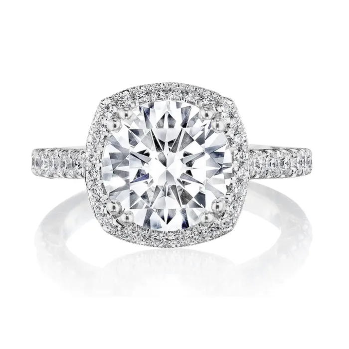 Tacori Rings Tacori 18K White Gold Dantela Cushion Bloom Semi Mount Diamond Ring Tacori Rings Tacori 18K White Gold Dantela Cushion Bloom Semi Mount Diamond Ring