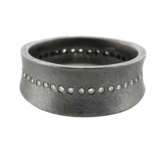 Todd Reed Todd Reed Curved Blackened Sterling Silver Diamond Eternity Band Rings Todd Reed Todd Reed Curved Blackened Sterling Silver Diamond Eternity Band Rings