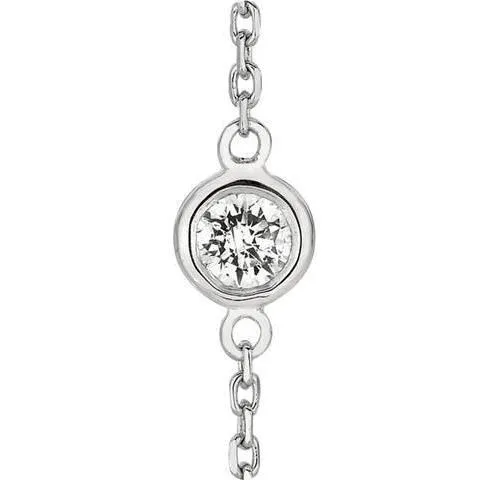 075 Carats Bezel Set Natural Earth Mined Diamond Necklace Pendant White Gold 14K GB Necklaces