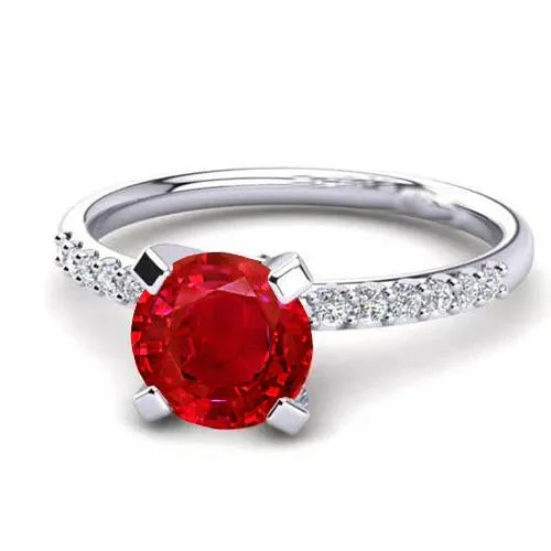 120 Carats Red Ruby And Natural Earth Mined Diamond Ring White Gold 14K GB Rings 120 Carats Red Ruby And Natural Earth Mined Diamond Ring White Gold 14K GB Rings