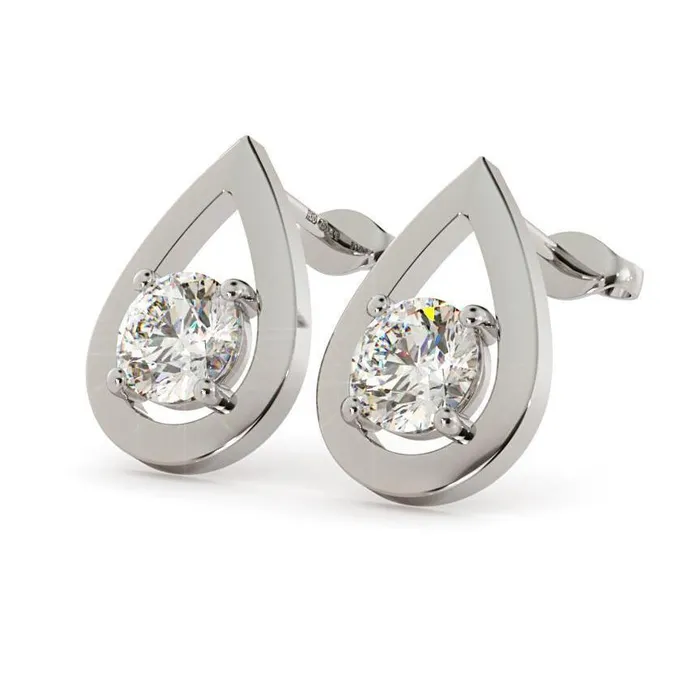 13 Ct Round Natural Earth Mined Diamond Earring 14K White Gold GB Earrings 13 Ct Round Natural Earth Mined Diamond Earring 14K White Gold GB Earrings