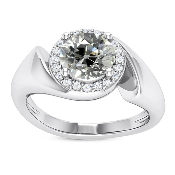 14K Gold Halo Wedding Ring Round Old Mine Cut Natural Earth Mined Diamonds 475 Carats HarryChadEntcom Rings 14K Gold Halo Wedding Ring Round Old Mine Cut Natural Earth Mined Diamonds 475 Carats HarryChadEntcom Rings