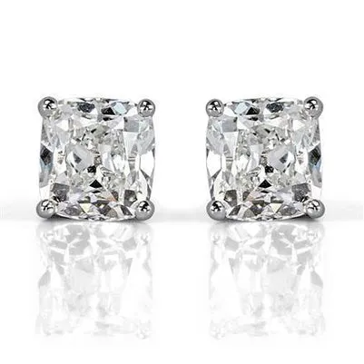14K White Gold Old Mine Cut 3 Ct Natural Earth Mined Diamonds Women Studs Earrings GB Earrings 14K White Gold Old Mine Cut 3 Ct Natural Earth Mined Diamonds Women Studs Earrings GB Earrings