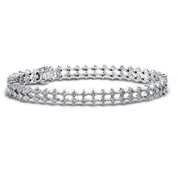 360 Carats Double Row Natural Earth Mined Diamonds Women Bracelet Gold White 14K New GB Bracelets 360 Carats Double Row Natural Earth Mined Diamonds Women Bracelet Gold White 14K New GB Bracelets