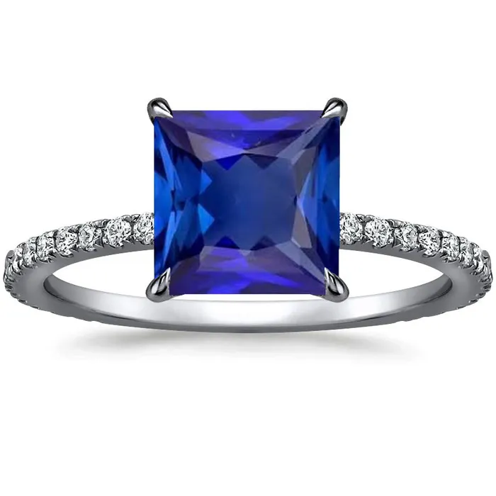 Blue Sapphire Engagement Ring With Pave Natural Earth Mined Diamond Accents 6 Carats HarryChadEntcom Rings Blue Sapphire Engagement Ring With Pave Natural Earth Mined Diamond Accents 6 Carats HarryChadEntcom Rings