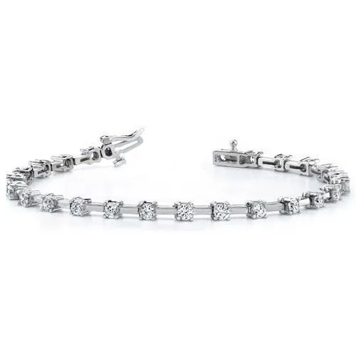 Bracelets GB 3 Carats Round Natural Earth Mined Diamond Tennis Bracelet Prong Set Women Gold Jewelry Bracelets GB 3 Carats Round Natural Earth Mined Diamond Tennis Bracelet Prong Set Women Gold Jewelry