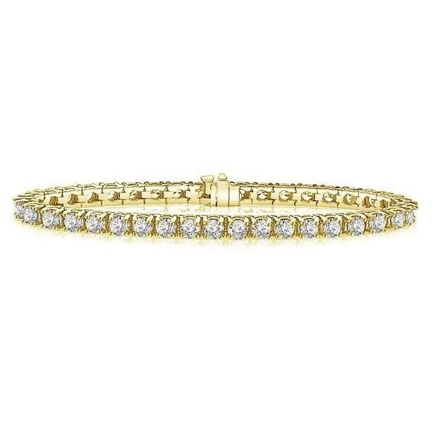 Bracelets GB Brilliant Cut 1280 Ct Prong Set Natural Earth Mined Diamonds Bracelet YG 14K Bracelets GB Brilliant Cut 1280 Ct Prong Set Natural Earth Mined Diamonds Bracelet YG 14K