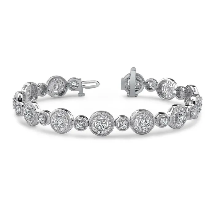 Bracelets GB Circle Natural Earth Mined Diamond Bracelet White Gold Jewelry Round 1150 Ct Bracelets GB Circle Natural Earth Mined Diamond Bracelet White Gold Jewelry Round 1150 Ct