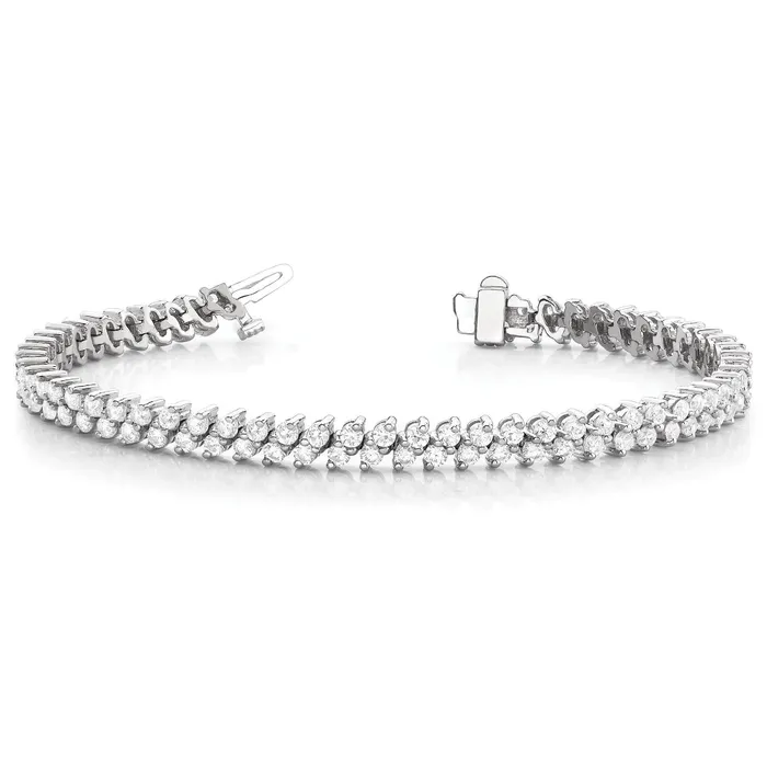 Bracelets GB Double Row Round Cut 770 Carats Natural Earth Mined Diamonds Tennis Bracelet Bracelets GB Double Row Round Cut 770 Carats Natural Earth Mined Diamonds Tennis Bracelet