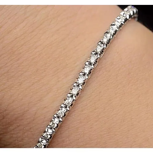 Bracelets GB Natural Earth Mined Diamond Tennis Bracelet 4 Carats Prong Set Women Jewelry Bracelets GB Natural Earth Mined Diamond Tennis Bracelet 4 Carats Prong Set Women Jewelry