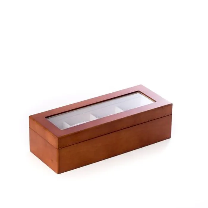 Cherry Wood 4 Watch Box With Glass Top Velour Lining Bey Berk Watches Cherry Wood 4 Watch Box With Glass Top Velour Lining Bey Berk Watches