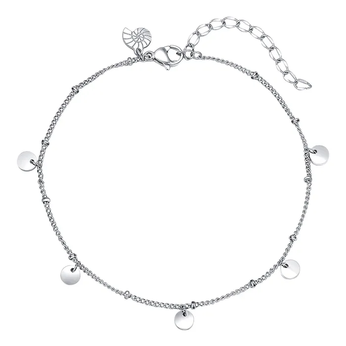 Circles Bobble Chain Anklet Silver Hey Happiness Necklaces
