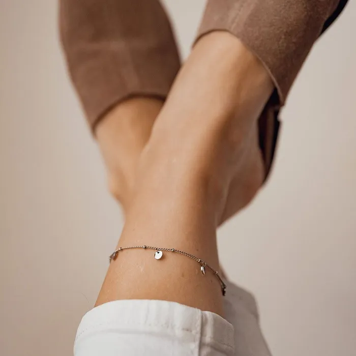 Circles Bobble Chain Anklet Silver Hey Happiness Necklaces Circles Bobble Chain Anklet Silver Hey Happiness Necklaces