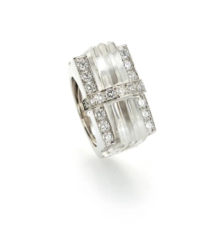 David Webb Rings White Tuxedo Ring