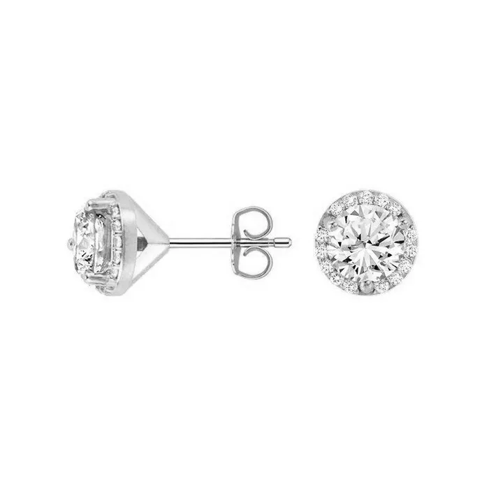 Earrings GB 310 Carats Sparkling Natural Earth Mined Diamond Women Halo Stud Earrings White Gold 14K Earrings GB 310 Carats Sparkling Natural Earth Mined Diamond Women Halo Stud Earrings White Gold 14K