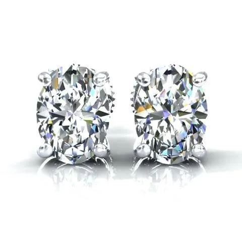 Earrings GB 3 Carats Oval Cut Real Natural Earth Mined Diamond Stud Lady Earring White Gold Fine Jewelry Earrings GB 3 Carats Oval Cut Real Natural Earth Mined Diamond Stud Lady Earring White Gold Fine Jewelry