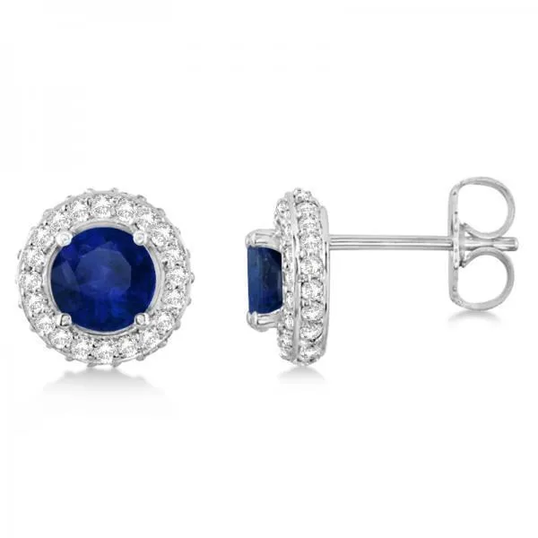 Earrings GB 720 Carats Blue Sapphire Natural Earth Mined Diamond Stud Earrings White Gold 14K Earrings GB 720 Carats Blue Sapphire Natural Earth Mined Diamond Stud Earrings White Gold 14K