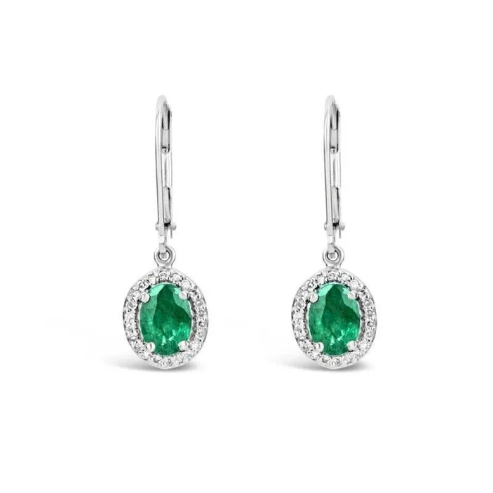Earrings GB Women Dangle Earrings Green Emerald And Natural Earth Mined Diamonds 530 Carats Earrings GB Women Dangle Earrings Green Emerald And Natural Earth Mined Diamonds 530 Carats