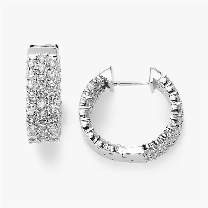 Earrings GB Women Hoop Earrings 510 Carats Round Cut Natural Earth Mined Diamonds 14K White Gold Earrings GB Women Hoop Earrings 510 Carats Round Cut Natural Earth Mined Diamonds 14K White Gold