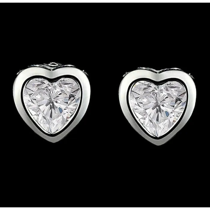 Earrings HarryChadEntcom Womens Stud Earrings Heart Natural Earth Mined Diamond Bezel Set 2 Carats Earrings HarryChadEntcom Womens Stud Earrings Heart Natural Earth Mined Diamond Bezel Set 2 Carats