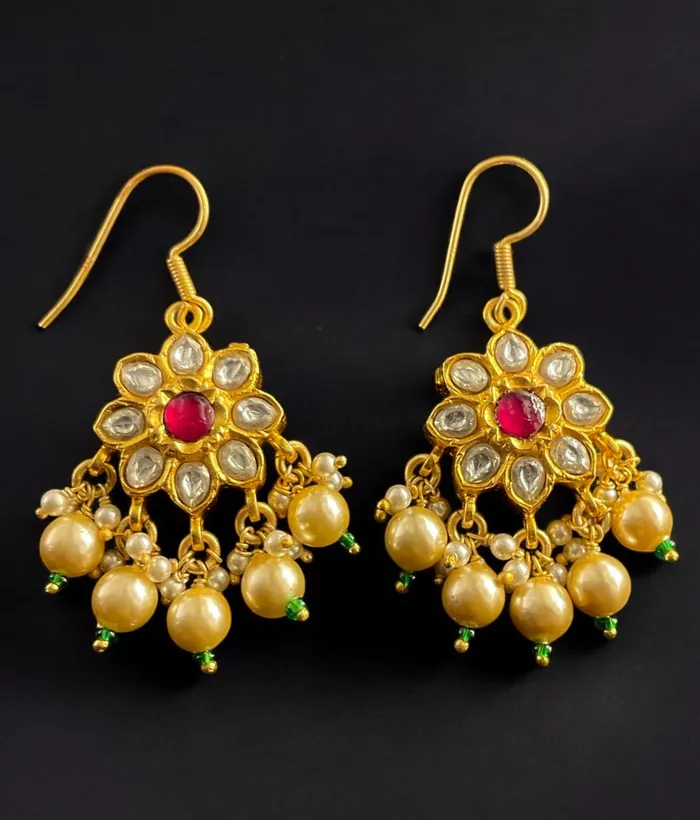 Earrings Kundan The Zoya Reversible Silver Kundan Earrings