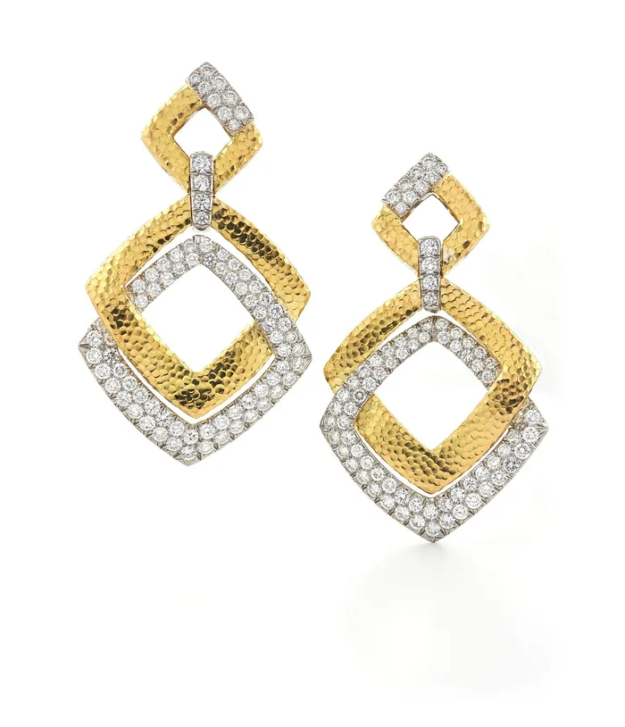 Earrings Madison Double Square Earrings David Webb Workshop