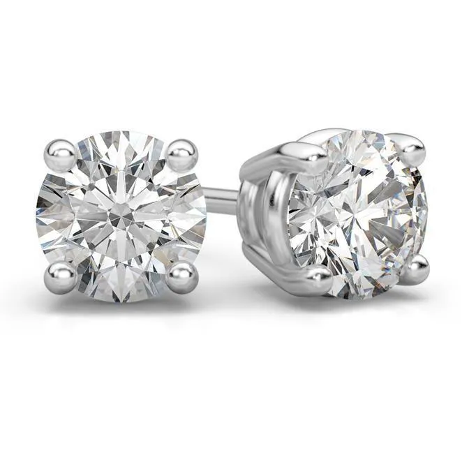 Earrings Round Cut Sparkling 380 Ct Natural Earth Mined Diamonds Studs Earring White Gold 14K GB Earrings Round Cut Sparkling 380 Ct Natural Earth Mined Diamonds Studs Earring White Gold 14K GB
