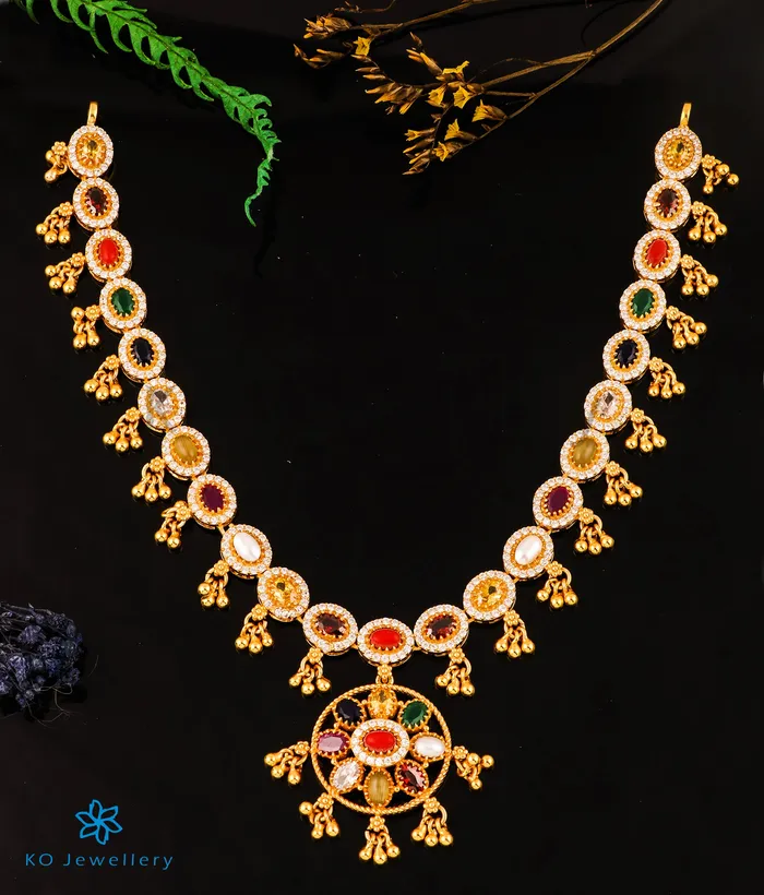Earrings Silversmith The Ujjvala Silver Navratna Necklace Earrings