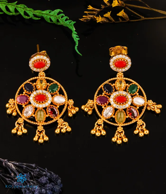 Earrings Silversmith The Ujjvala Silver Navratna Necklace Earrings