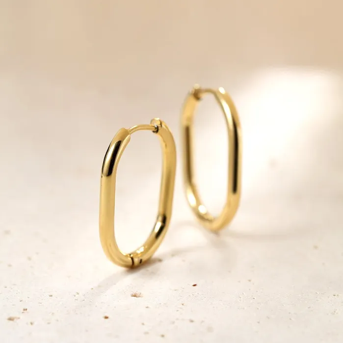Earrings Thin Oval Hoop Earrings Hey Happiness