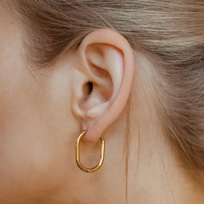 Earrings Thin Oval Hoop Earrings Hey Happiness