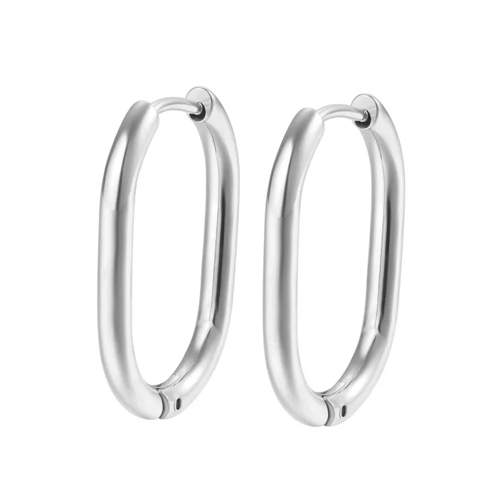 Earrings Thin Oval Hoop Earrings Hey Happiness