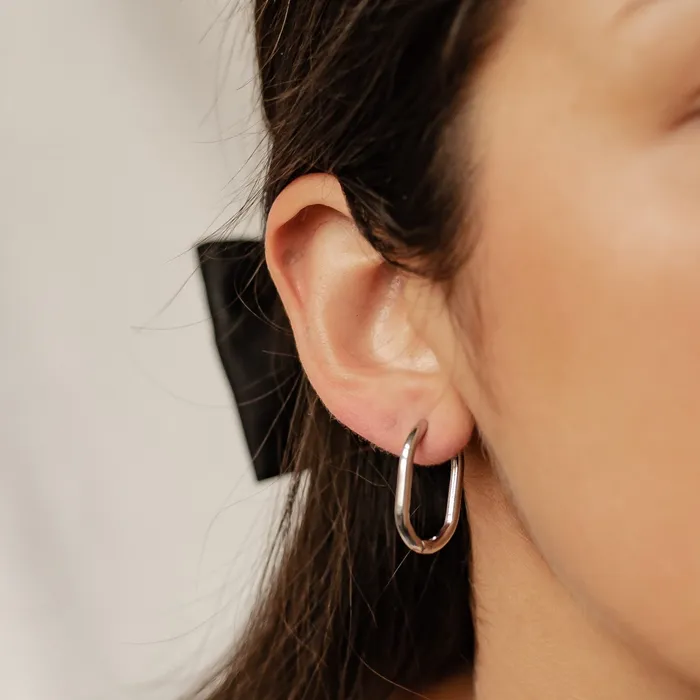 Earrings Thin Oval Hoop Earrings Hey Happiness