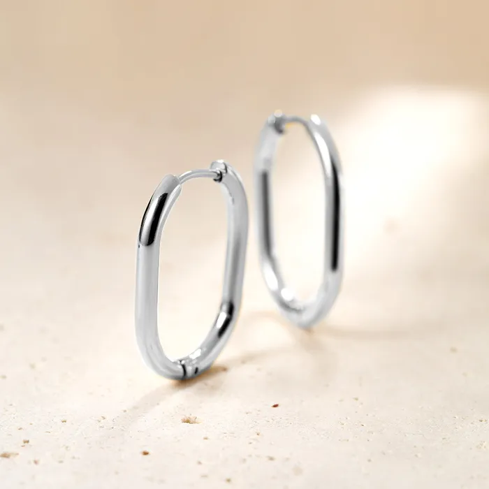 Earrings Thin Oval Hoop Earrings Hey Happiness