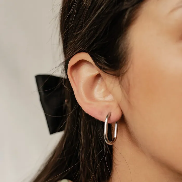 Earrings Thin Oval Hoop Earrings Hey Happiness