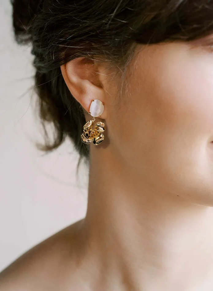 Earrings twigs honey Gilded petite rose earrings Style 2534