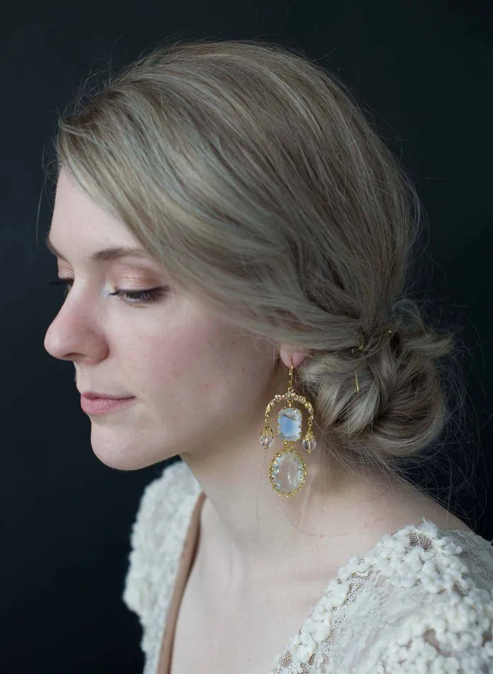 Earrings twigs honey Goddess chandelier earrings Style 9025