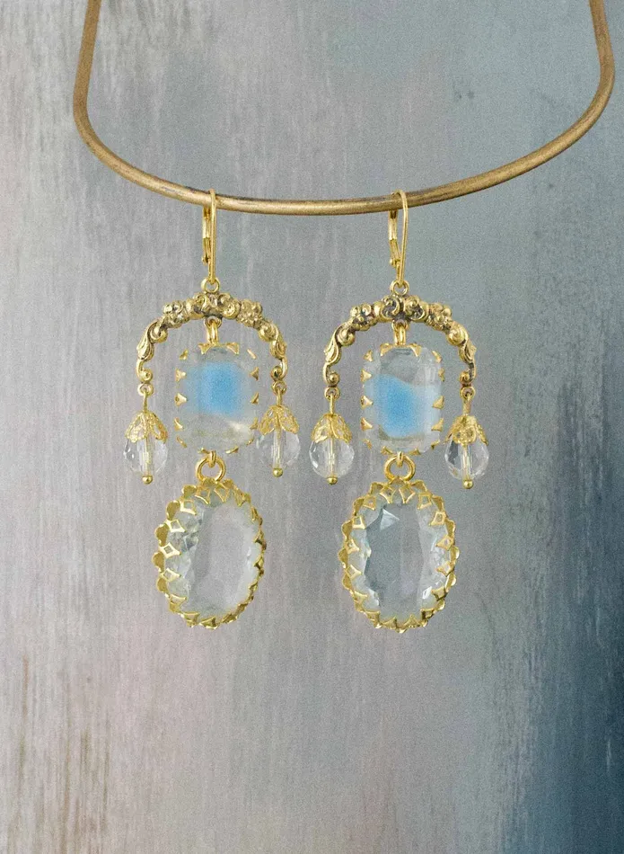 Earrings twigs honey Goddess chandelier earrings Style 9025
