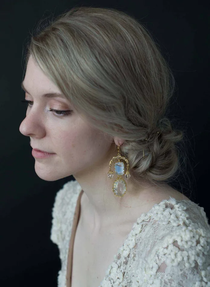 Earrings twigs honey Goddess chandelier earrings Style 9025