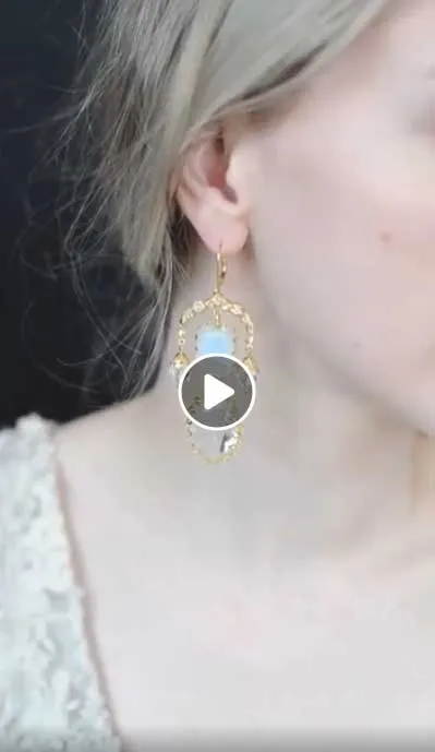 Earrings twigs honey Goddess chandelier earrings Style 9025