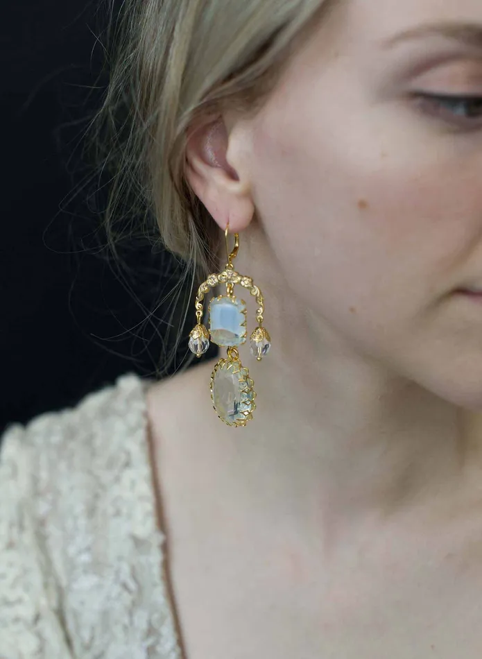 Earrings twigs honey Goddess chandelier earrings Style 9025